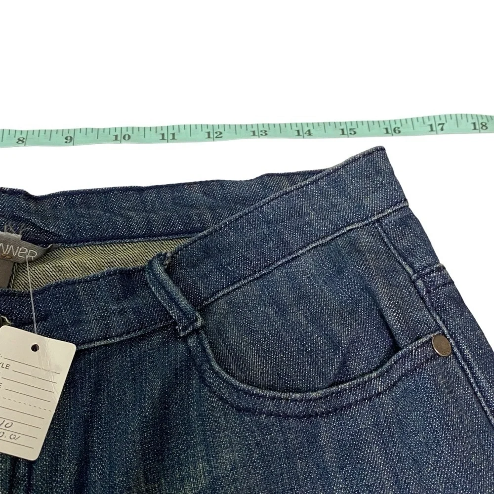 SPANNER JEANS‎ - NWT - SIZE 10 - DARK WASH -HIGH RISE CUT BOOTCUT DISTRESSED B8